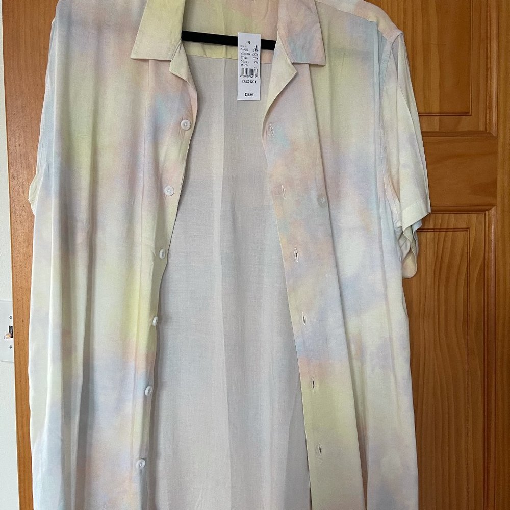 NWT PacSun Tie Dye Short Sleeve Button Up Shirt